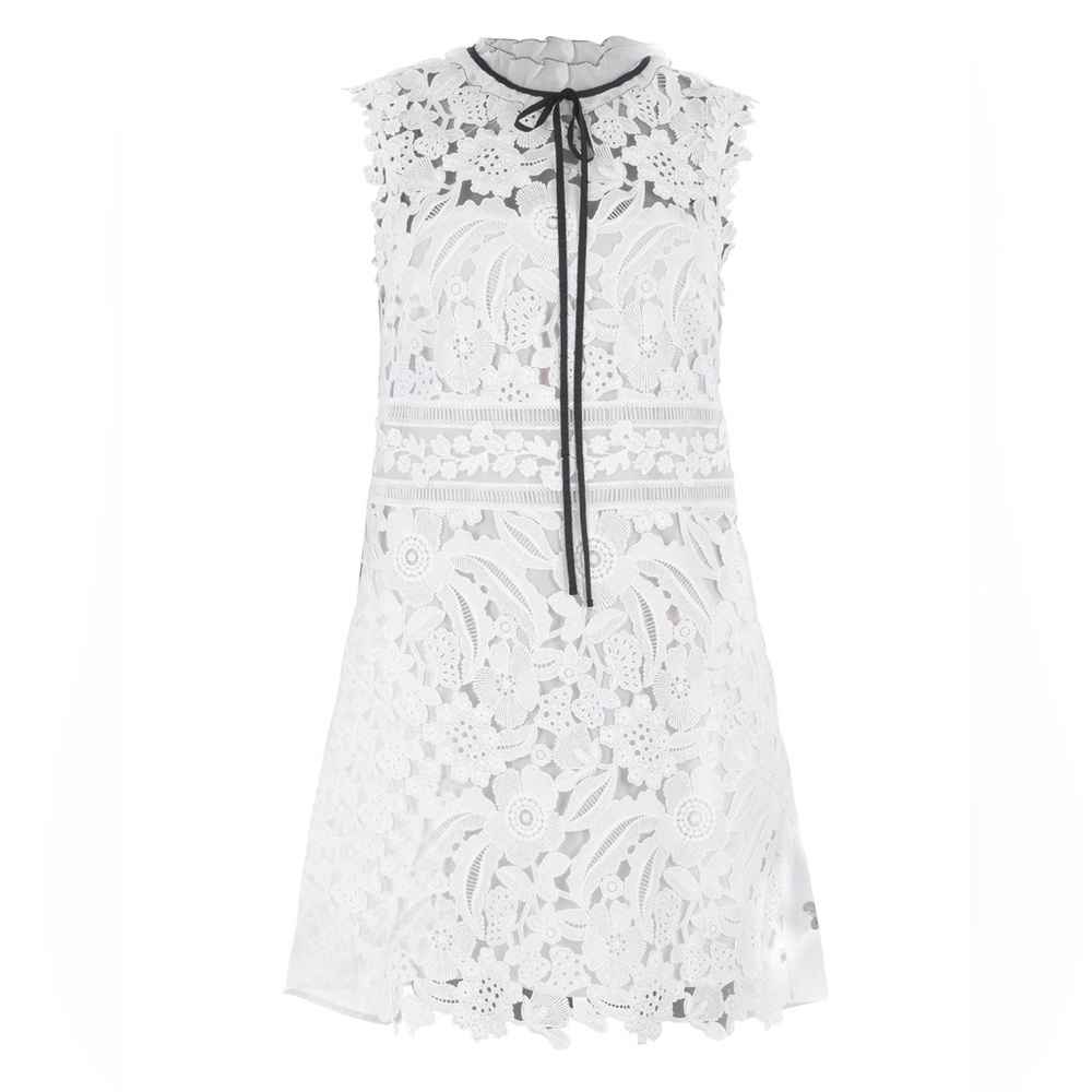 Self-Portrait Watteau Back Guipure Lace Mini Dress